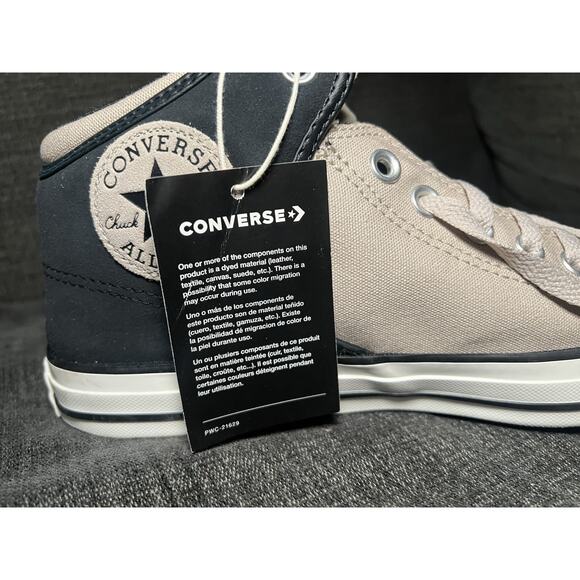 Unisex Converse Sneakers Size 9/11 Chuck Taylor Black/Papyrus Mid Top CTAS - Picture 4 of 10